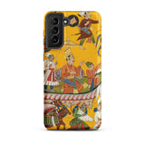 King Dasaratha Proceeds to Rama’s Wedding - Shangri Ramayana Phone Case Samsung Galaxy S21 Plus / Matte Vibrant Yellow Phone Case Intricate