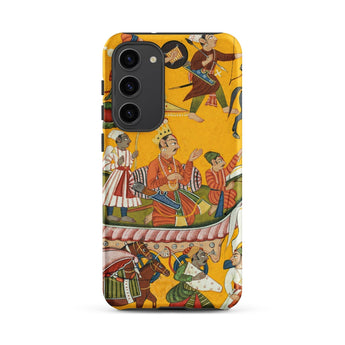 King Dasaratha Proceeds to Rama’s Wedding - Shangri Ramayana Phone Case Samsung Galaxy S23 Plus / Matte Vibrant Yellow Phone Case Intricate