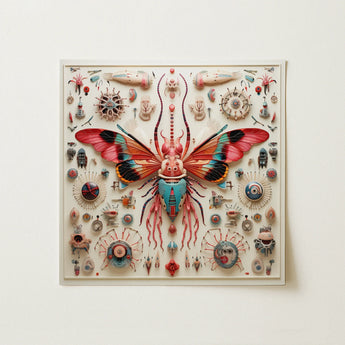 King Dom Beetle - Alien Insect Taxonomy Art Print / Canvas, 12x12’’ / 31x31cm / Unframed / no Border, Posters Prints & Visual Artwork, Toby