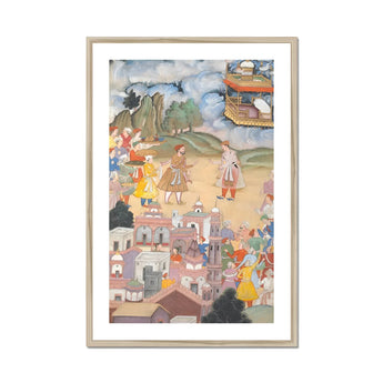 King Sal Visits Kala Yavana - Harivamsa Art Print, Framed Indian Painting