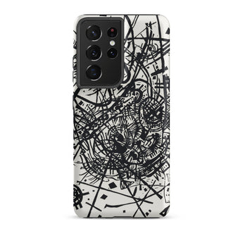 Kleine Welten Viii - Wassily Kandinsky Phone Case Samsung Galaxy S21 Ultra / Matte Black White Abstract Line Art Phone Case Designed Kleine