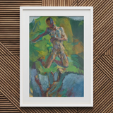 Kniender Narziss – Anton Kolig Kunstdruck / Leinwand, 20x30’’ / 51x76cm / Weißer Rahmen / Passepartout, Poster, Drucke & visuelle Kunstwerke, Toby Leon