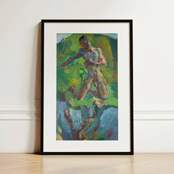 Kneeling Narcissus - Anton Kolig Art Print / Canvas, 12x18’’ / 31x46cm / Black Frame / Matboard, Posters Prints & Visual Artwork, Toby Leon