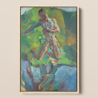 Kneeling Narcissus - Anton Kolig Art Print / Canvas, 12x18’’ / 31x46cm / Natural Frame, Posters Prints & Visual Artwork, Toby Leon