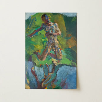 Kneeling Narcissus - Anton Kolig Art Print / Canvas, 12x18’’ / 31x46cm / Unframed / no Border, Posters Prints & Visual Artwork, Toby Leon
