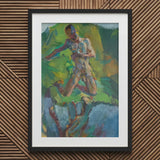 Kneeling Narcissus - Anton Kolig Art Print / Canvas Black Framed Abstract Painting Dancer Kolig’s, Flesh Refracted, Myth Suspended Prints