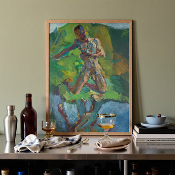 Kneeling Narcissus - Anton Kolig Art Print / Canvas, Kolig’s Kneeling, Flesh Refracted, Myth Suspended