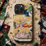 Kocho Chapter - Tale of Genji Heian Period Phone Case Gold-toned Phone Case Intricate Traditional Japanese Artwork Colorful Kocho Chapter,
