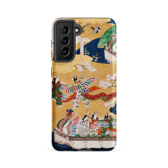 Kocho Chapter - Tale of Genji Heian Period Phone Case Samsung Galaxy S21 Fe / Matte Vibrant Gold-toned Phone Case Intricate Traditional
