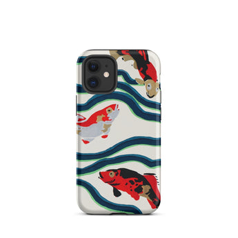 Koi Fish - E.a. Seguy Pochoir Sea Life Phone Case Iphone 12 Mini / Matte Koi Fish Patterned Phone Case Seguy Pochoir Sea, Sea Life, Life
