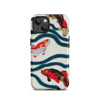 Koi Fish - E.a. Seguy Pochoir Sea Life Phone Case Iphone 13 / Matte Koi Fish Patterned Phone Case Seguy Pochoir Sea, Sea Life, Life Iphone