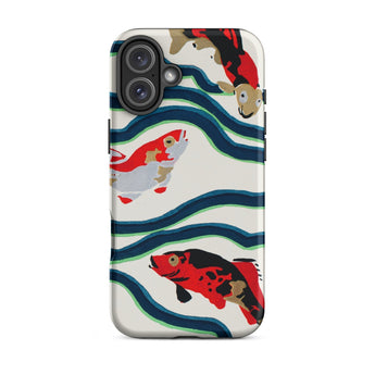 Koi Fish - E.a. Seguy Pochoir Sea Life Phone Case Iphone 16 Plus / Matte Koi Fish Patterned Phone Case Seguy Pochoir Sea, Sea Life, Life