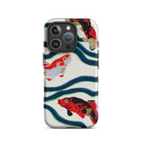 Koi Fish - E.a. Seguy Pochoir Sea Life Phone Case Iphone 16 Pro / Matte Koi Fish Patterned Phone Case Seguy Pochoir Sea, Sea Life, Life