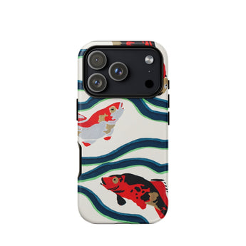 Koi Fish - E.a. Seguy Pochoir Sea Life Phone Case Iphone 17 Pro / Matte Iphone 12 Pro Max Case Koi Fish Design Seguy Pochoir Sea, Sea Life,
