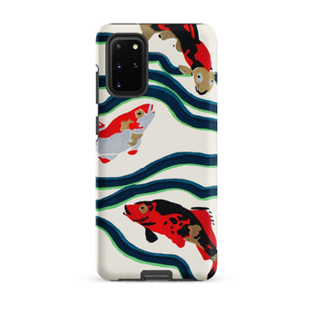 Koi Fish - E.a. Seguy Pochoir Sea Life Phone Case Samsung Galaxy S20 Plus / Matte Vibrant Stylized Red Black, Iphone Mobile Cases