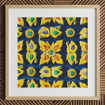 Kosala - Traditioneller Thailand-Mosaik-Kunstdruck / Leinwand, 12x12’’ / 31x31cm / Naturrahmen / Passepartout, Poster, Drucke & visuelle Kunstwerke,
