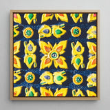 Kosala - Traditional Thailand Mosaic Art Print / Canvas Vibrant Square Painting Pattern Yellow Three-dimensional Floral, Thai Heritage