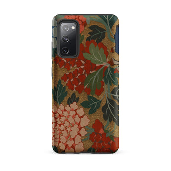 K’ossu Fragment - Qing Dynasty Floral Textile Phone Case Samsung Galaxy S20 Fe / Matte Phone Case Vibrant Floral Design Red Peach Blossoms