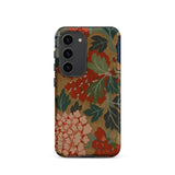 K’ossu Fragment - Qing Dynasty Floral Textile Phone Case Samsung Galaxy S23 / Matte Phone Case Vibrant Floral Design Red Peach Blossoms