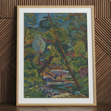 Kubinsky Stream - Stampa d'arte Kubinccan di Arnold Peter Weisz / Tela, 24x32’’ / 61x81cm / Cornice naturale / Passe-partout, Poster, Stampe & Visual