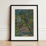 Kubinsky Stream - Arnold Peter Weisz Kubinccan Art Print / Canvas Vibrant Impressionistic Landscape Painting Sleek Black Frame White Arnold