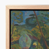 Framed Canvas Painting Light Wood Frame Impressionistic Landscape Arnold Peter Weisz, Kubinccan Art Print, Facets, Burnt Ochre