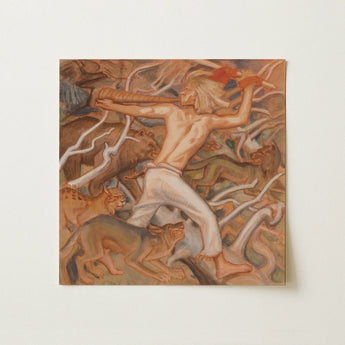 Kullervo Herding His Wild Flocks - Akseli Gallen-kallela Art Print / Canvas, 12x12’’ / 31x31cm / Unframed / no Border, Posters Prints &