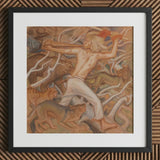 Kullervo Herding His Wild Flocks - Akseli Gallen-kallela Art Print / Canvas Framed Artwork Muscular Figure White Pants Axe Amidst,