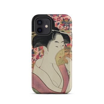 Kushi - Kitagawa Utamaro Ukiyo-e Phone Case Iphone 12 / Matte Iphone Case Japanese Ukiyo-e Style Illustration Woman Fan Utamaro Kitagawa,