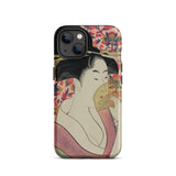 Kushi - Kitagawa Utamaro Ukiyo-e Phone Case Iphone 13 / Matte Iphone Case Japanese Ukiyo-e Style Illustration Woman Fan Utamaro Kitagawa,