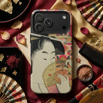 Kushi - Kitagawa Utamaro Ukiyo-e Phone Case Vintage-style Phone Case Detailed Illustration Geisha Traditional Japanese Utamaro Kitagawa,