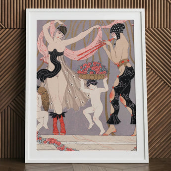 La Danse Des Fleurs - George Barbier 1920s Art Print Framed Deco-style Illustration Two Elegantly Dressed Figures Georges Barbier’s,