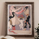 La Danse Des Fleurs - George Barbier 1920s Art Print, Framed Art Deco-style Illustration Two Women Cherub Flowers