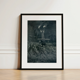 La Danse Du Sabbat - Emile Bayard Art Print / Canvas Black-framed Detailed Dramatic Dark Scene Figures, Horned Officiant Towers, Prints