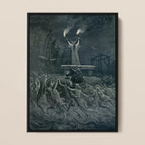 La Danse Du Sabbat - Emile Bayard Art Print / Canvas Black-framed Artwork Dark Intricate Demonic Figures Central Figure, Horned Officiant