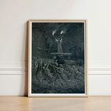 La Danse Du Sabbat - Emile Bayard Art Print / Canvas Framed Black-and-white Dramatic Scene Figures Dark Intricate Linework, Horned
