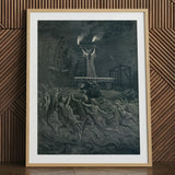 La Danse Du Sabbat - Emile Bayard Art Print / Canvas Framed Dark Art Print Mythical Scene Central Figure Danse Sabbat, Horned Officiant