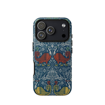 La Decoration Arabe 11 - Emile Prisse D’avennes Phone Case Iphone 17 Pro / Matte Blue Elephant Patterned Phone Case Textured Surface Dual