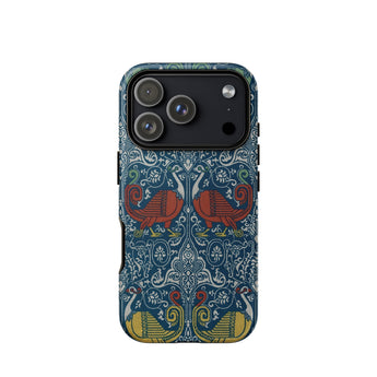 La Decoration Arabe 11 - Emile Prisse D’avennes Phone Case Iphone 17 Pro / Matte Blue Elephant Patterned Phone Case Textured Surface Dual