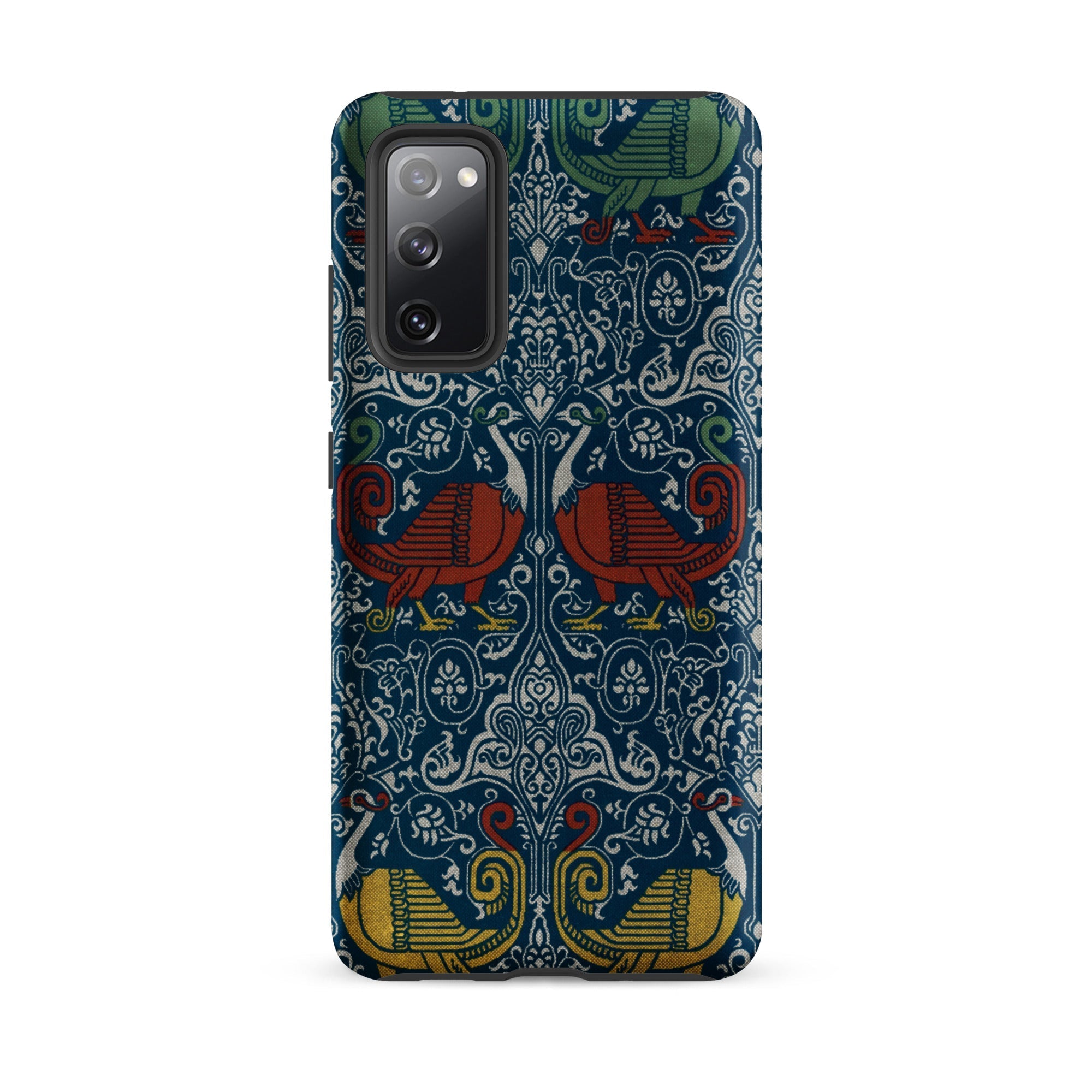 La Decoration Arabe 11 - Emile Prisse D’avennes Samsung Case, Galaxy S20 Fe / Matte, Dark Blue Phone Case Pattern Stylized Birds Scrollwork