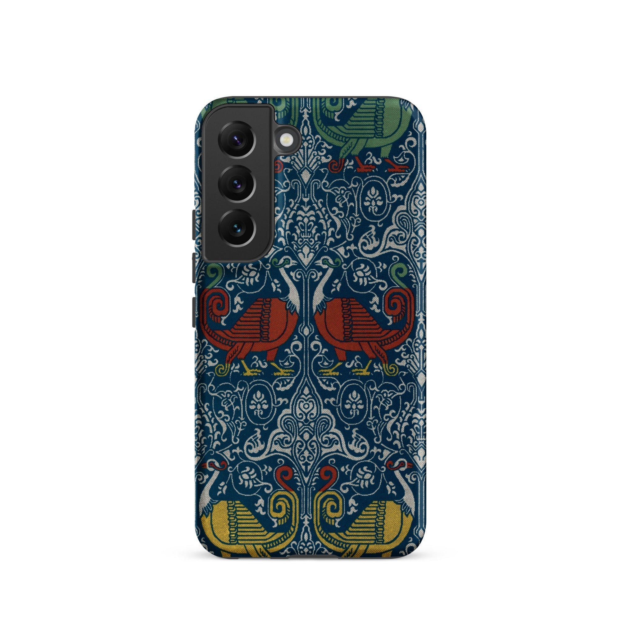 La Decoration Arabe 11 - Emile Prisse D’avennes Samsung Case, Galaxy S22 / Matte, Dark Blue Phone Case Intricate Pattern Stylized Birds