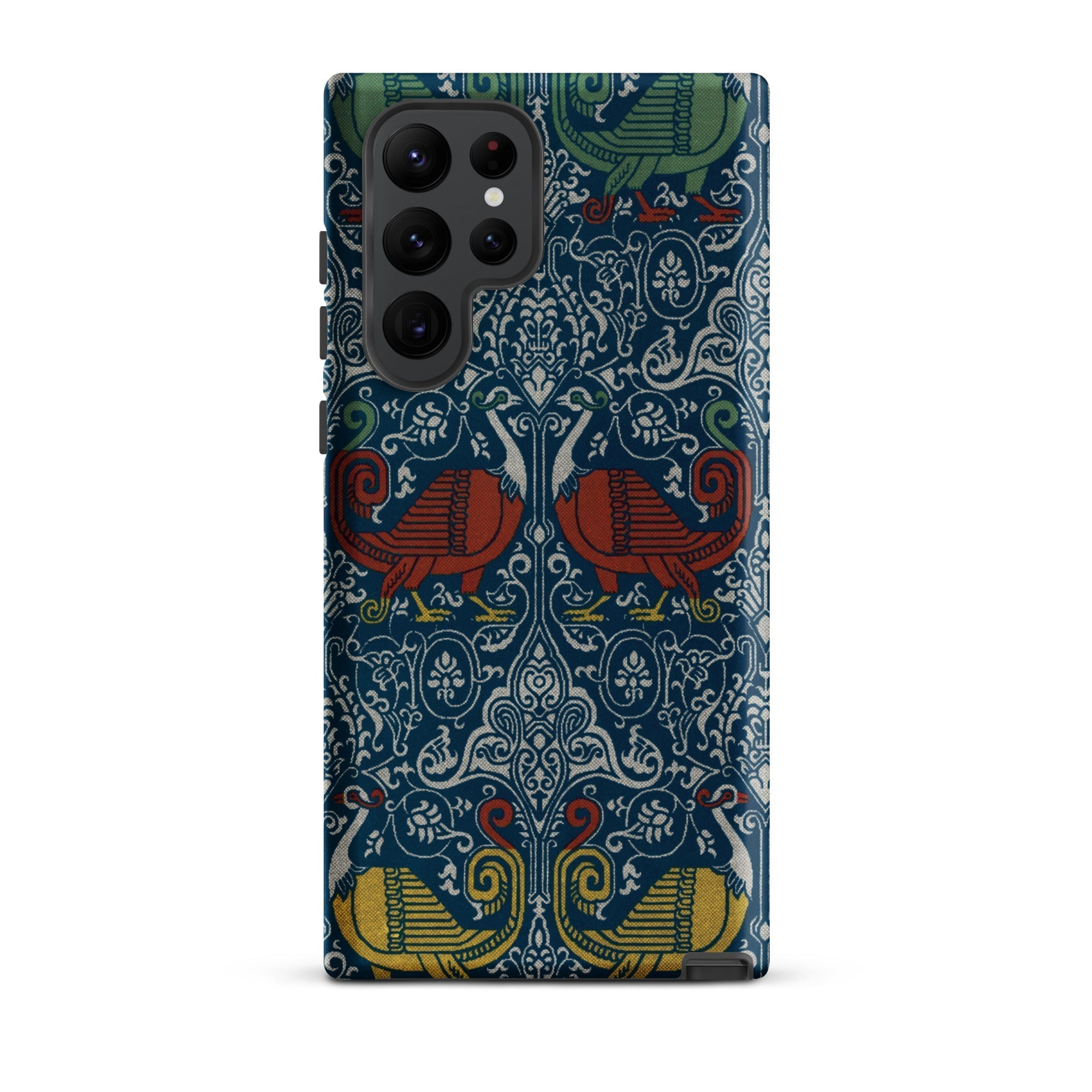 La Decoration Arabe 11 - Emile Prisse D’avennes Samsung Case, Galaxy S22 Plus / Matte, Dark Blue Phone Case Intricate Pattern Stylized Birds