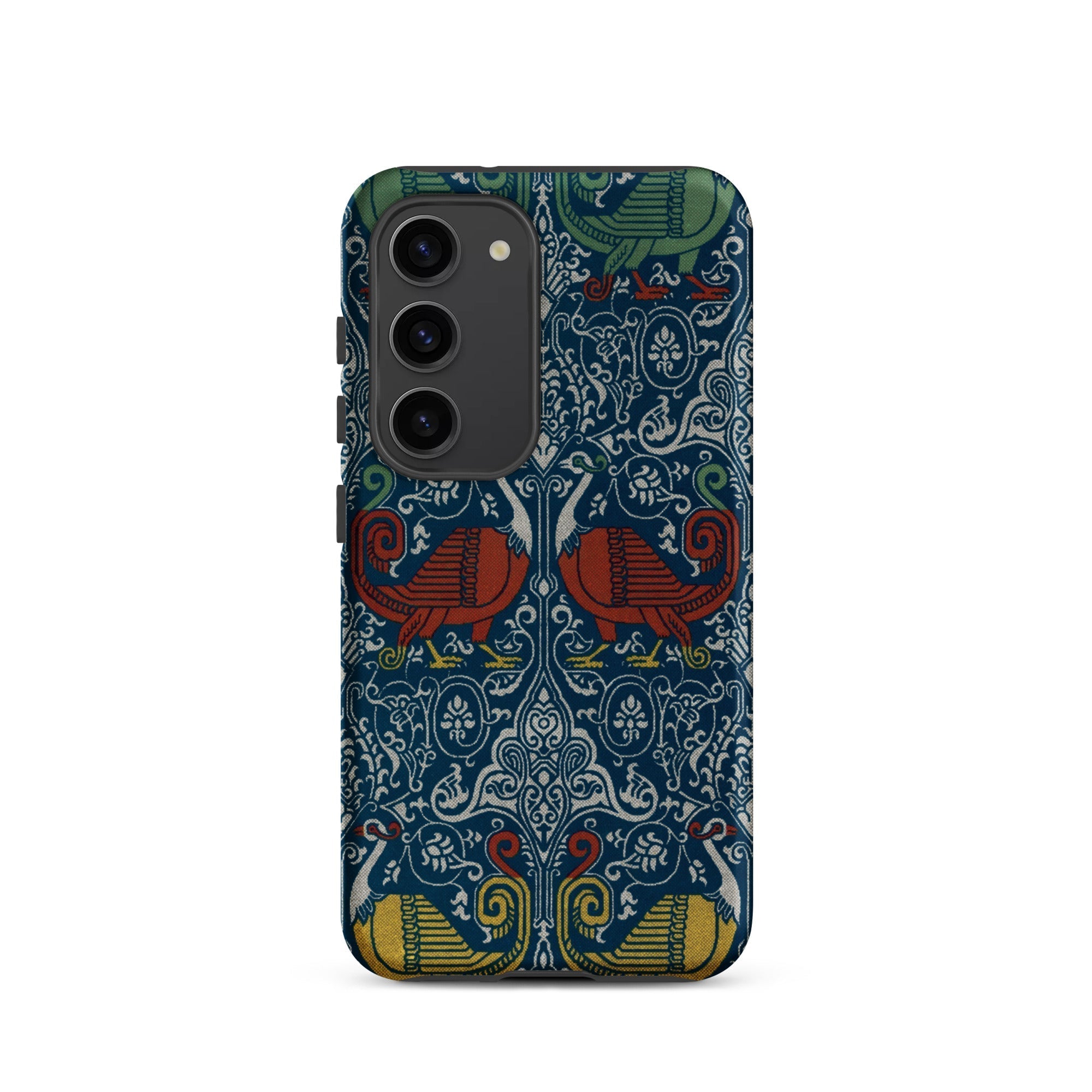 La Decoration Arabe 11 - Emile Prisse D’avennes Samsung Case, Galaxy S22 Ultra / Matte, Smartphone Case Dark Blue Ornate Pattern Red Yellow