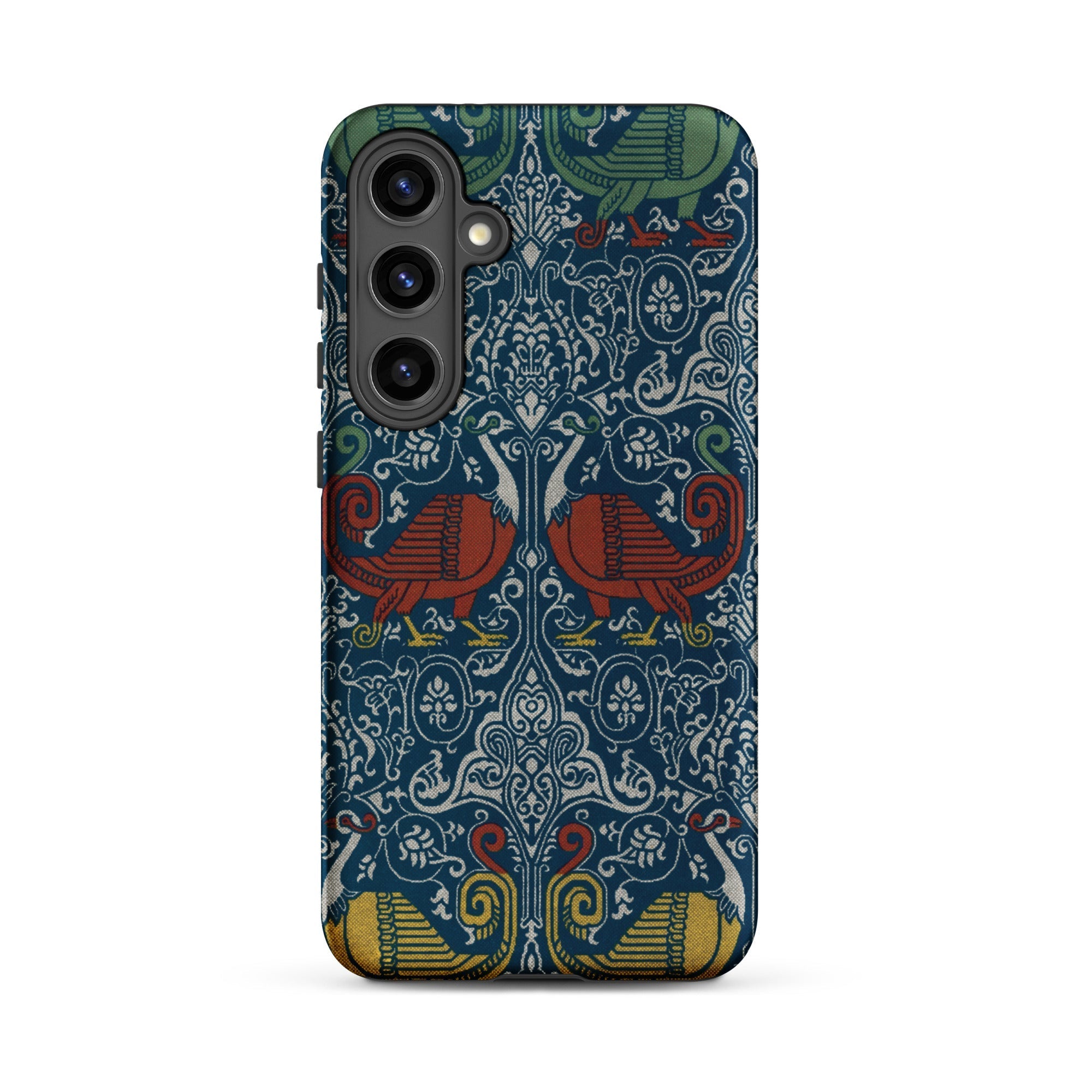 La Decoration Arabe 11 - Emile Prisse D’avennes Samsung Case, Galaxy S24 Plus / Matte, Dark Blue Smartphone Case Ornate Symmetrical Pattern
