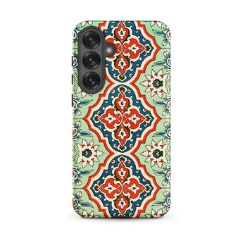 La Decoration Arabe 21 - Emile Prisse D’avennes Phone Case Samsung Galaxy S25 Plus / Matte Phone Case Vibrant Symmetrical Pattern Red Blue