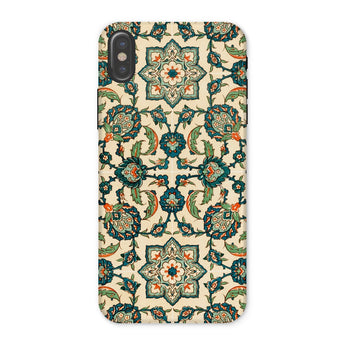 La Decoration Arabe 23 - Emile Prisse D’avennes Phone Case Iphone x / Matte Ornate Floral Patterned Phone Case Intricate Designs Teal émile