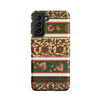 La Decoration Arabe 32 - Emile Prisse D’avennes Art Phone Case Samsung Galaxy S21 Fe / Matte Phone Case Intricate Floral Vine Patterns Red