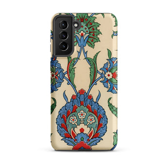 La Decoration Arabe 51 - Emile Prisse D’avennes Art Phone Case Samsung Galaxy S21 Plus / Matte Beige Phone Case Adorned Intricate Blue