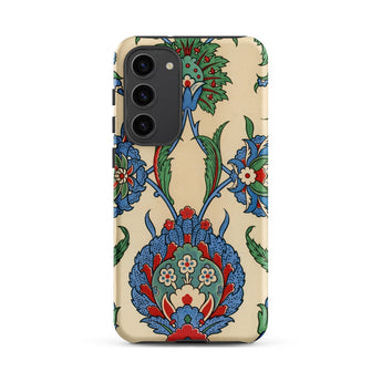 La Decoration Arabe 51 - Emile Prisse D’avennes Art Phone Case Samsung Galaxy S23 Plus / Matte Beige Phone Case Adorned Intricate Blue