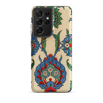 La Decoration Arabe 51 - Emile Prisse D’avennes Art Phone Case Samsung Galaxy S21 Ultra / Matte Beige Phone Case Intricate Blue Red Green